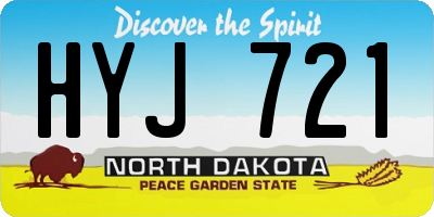ND license plate HYJ721