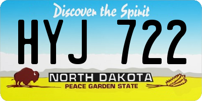 ND license plate HYJ722