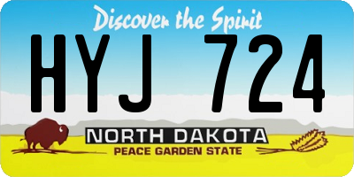 ND license plate HYJ724