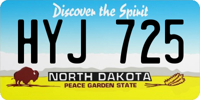 ND license plate HYJ725