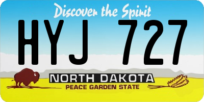 ND license plate HYJ727