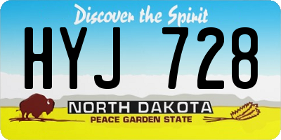 ND license plate HYJ728