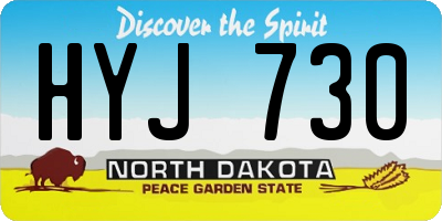 ND license plate HYJ730
