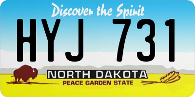 ND license plate HYJ731