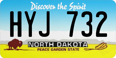 ND license plate HYJ732