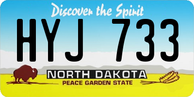 ND license plate HYJ733