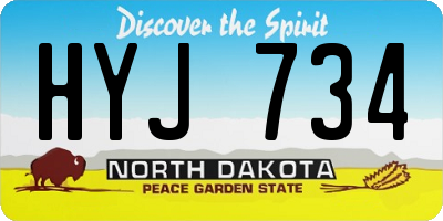 ND license plate HYJ734