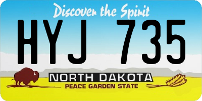 ND license plate HYJ735