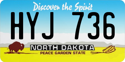 ND license plate HYJ736