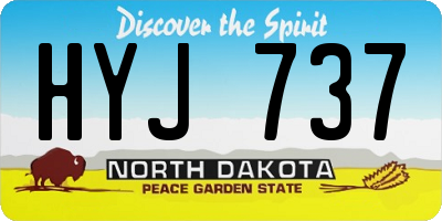 ND license plate HYJ737