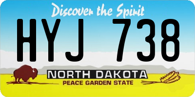 ND license plate HYJ738