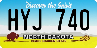 ND license plate HYJ740
