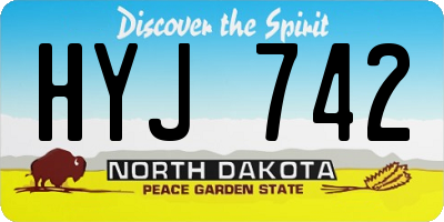 ND license plate HYJ742