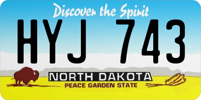 ND license plate HYJ743