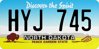 ND license plate HYJ745