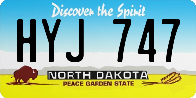 ND license plate HYJ747