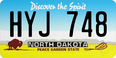 ND license plate HYJ748