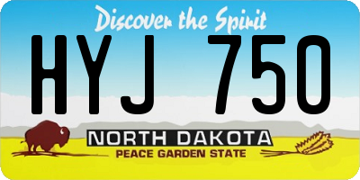 ND license plate HYJ750