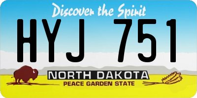 ND license plate HYJ751