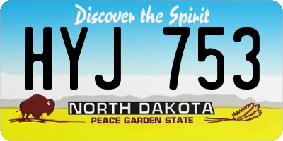 ND license plate HYJ753