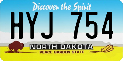 ND license plate HYJ754