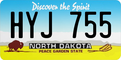 ND license plate HYJ755