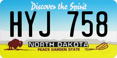 ND license plate HYJ758