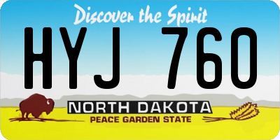 ND license plate HYJ760