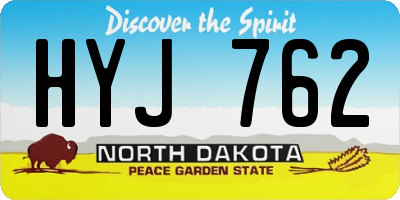 ND license plate HYJ762
