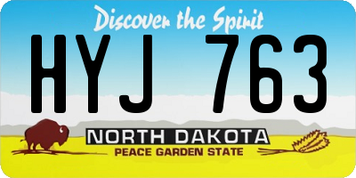 ND license plate HYJ763