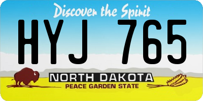 ND license plate HYJ765