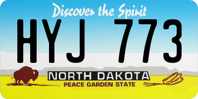 ND license plate HYJ773
