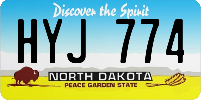 ND license plate HYJ774