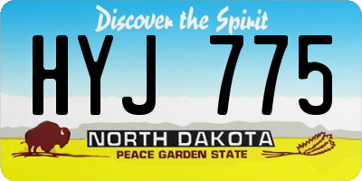 ND license plate HYJ775