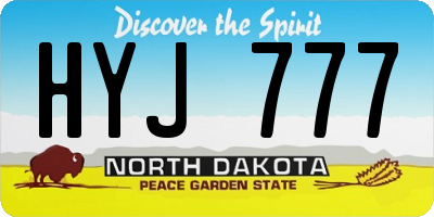 ND license plate HYJ777