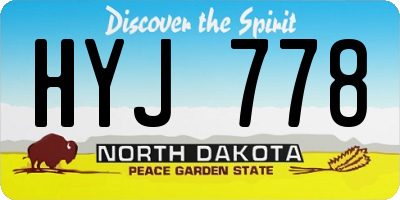 ND license plate HYJ778