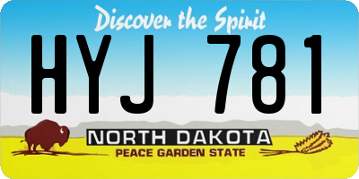 ND license plate HYJ781