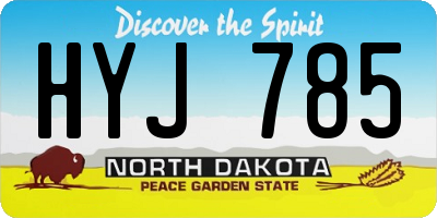 ND license plate HYJ785