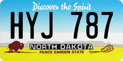 ND license plate HYJ787