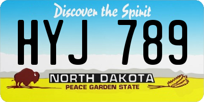 ND license plate HYJ789