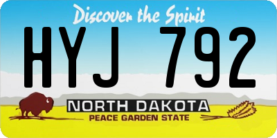 ND license plate HYJ792