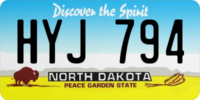 ND license plate HYJ794