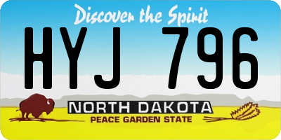 ND license plate HYJ796