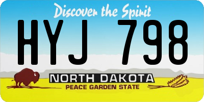 ND license plate HYJ798
