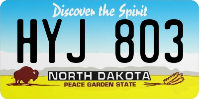 ND license plate HYJ803
