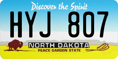 ND license plate HYJ807