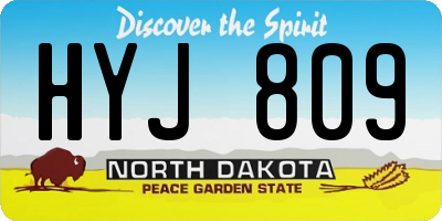 ND license plate HYJ809