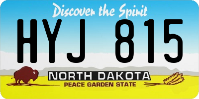 ND license plate HYJ815
