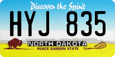 ND license plate HYJ835