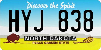 ND license plate HYJ838